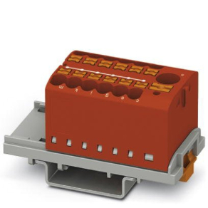  Elosztóblokk PTFIX  6/12X2,5-NS35 RD, 0,5-10mm2, 41/24 A 690 V NS 35/7,5, NS 35/15, rugós csatlakozás, 3273092