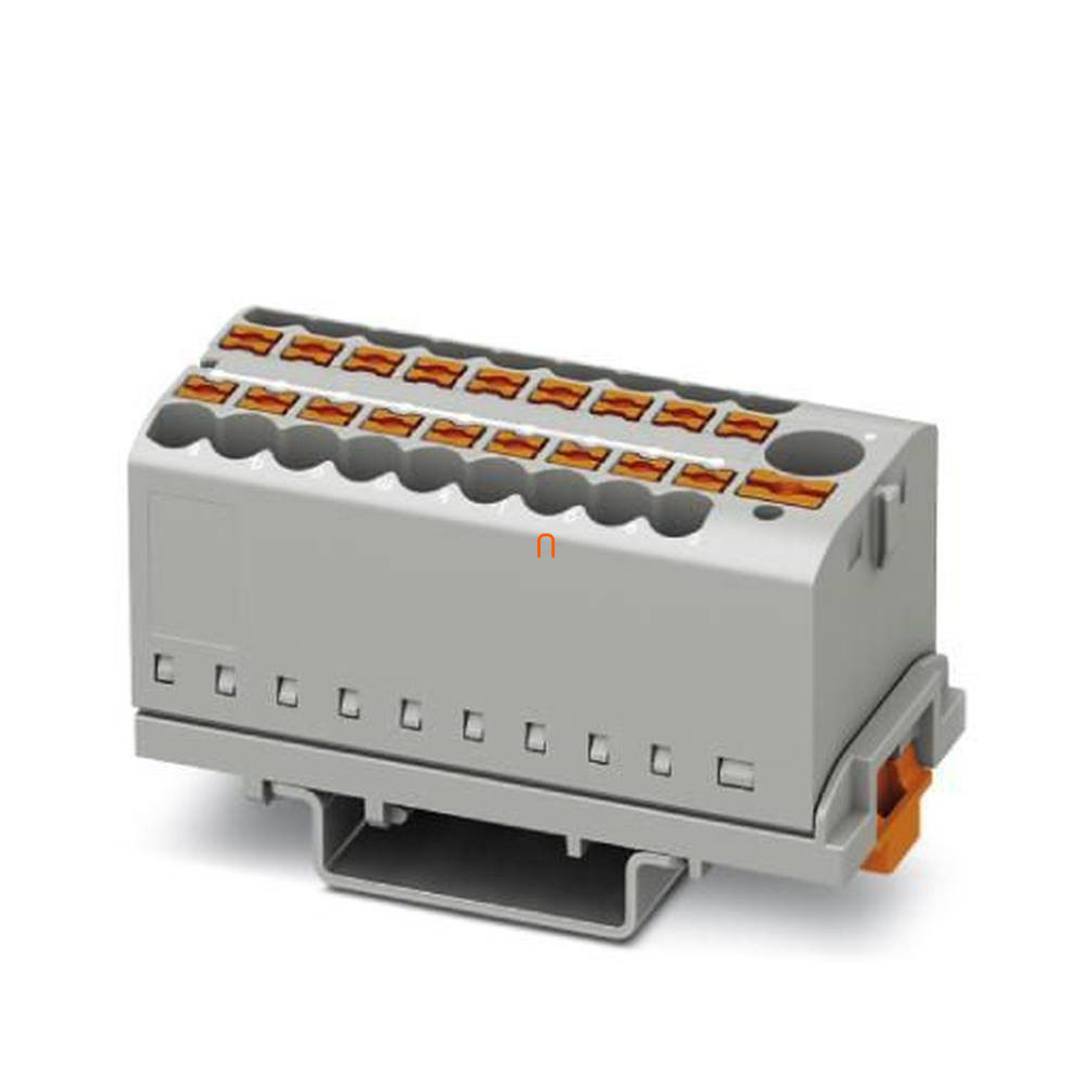 Elosztóblokk PTFIX 6/18X2,5-NS35 GY, 0,5-10mm2, 41/24 A 690 V NS 35/7,5, NS 35/15, rugós csatlakozás, 3273110
