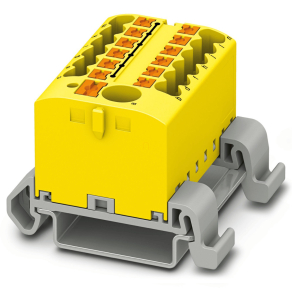   Elosztóblokk PTFIX 6/12X2,5-NS35A YE, 0,5-10mm2, 41/24 A 690 V NS 35/7,5, NS 35/15, rugós csatlakozás, 3273226