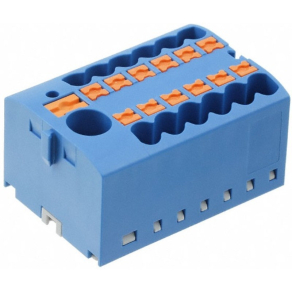   Elosztóblokk PTFIX  6/12X2,5 BU, 0,5-10mm2, 41/24 A 690 V sínre szerelhető, rugós csatlakozás, 3273354