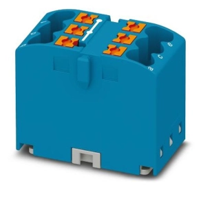   Elosztóblokk PTFIX 6X2,5-G GN, 0,14-4mm2,zöld, 24 A, 450V, NS 15, pattintható, 3273396