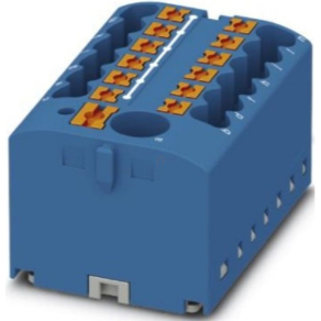   Elosztóblokk PTFIX  6/12X2,5-G BU, 0,5-10mm2, 41/24 A 690 V ragasztható,  rugós csatlakozás, 3273484