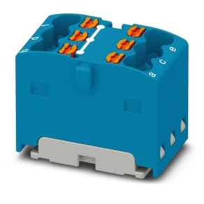   Elosztóblokk PTFIX 6X1,5-G BU, 0,14-2,5mm2,kék, 17,5 A, 450V, NS 15, pattintható, 3002864
