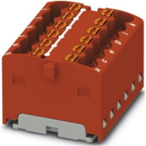   Elosztóblokk PTFIX  12X1,5-G RD, 0,14-2,5mm2, 17,5 A 450 V ragasztható,  rugós csatlakozás, 3002878