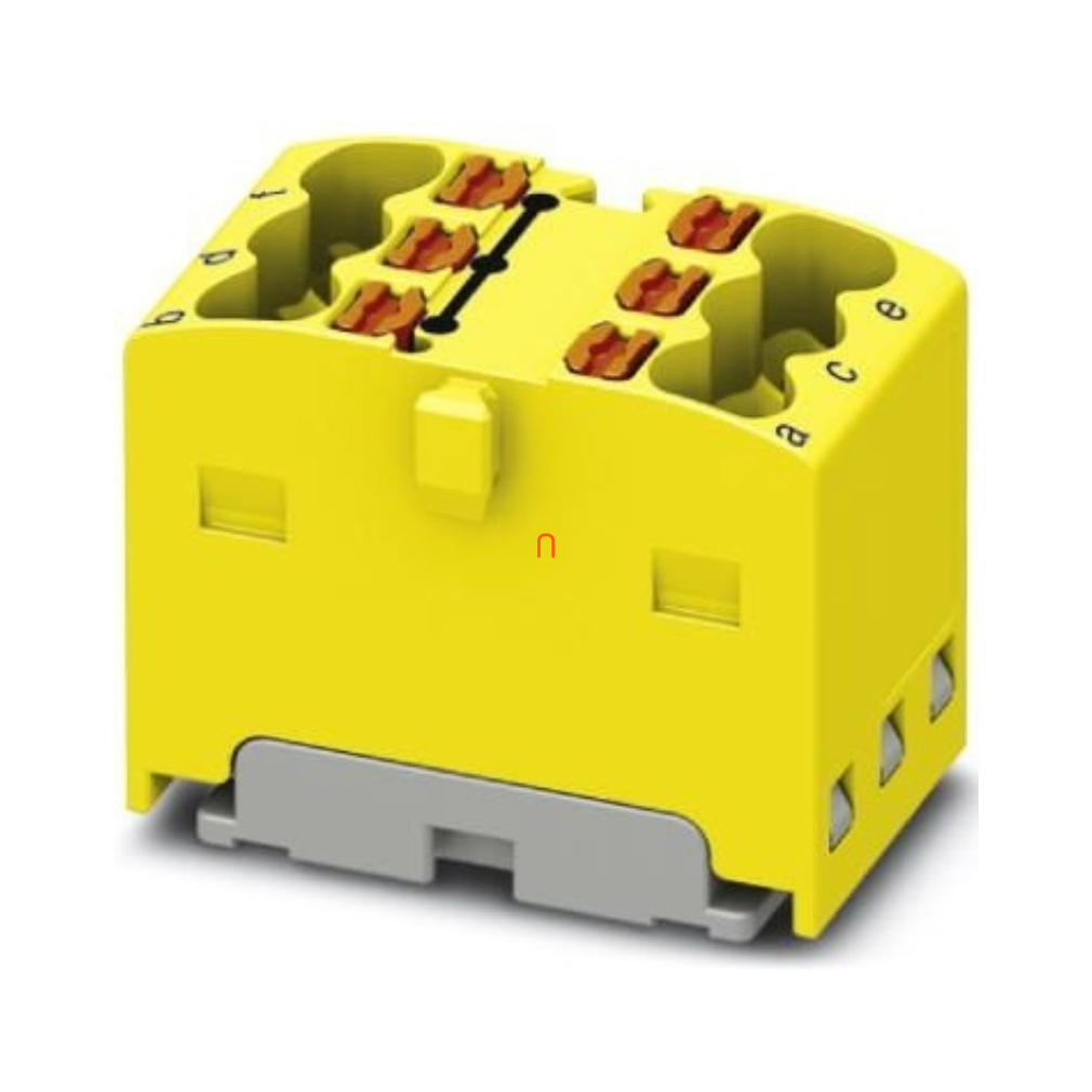Elosztóblokk PTFIX 6X1,5-G YE, 0,14-2,5mm2, 17,5 A 450 V ragasztható, rugós csatlakozás, 3002880