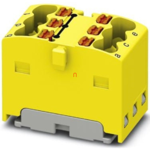   Elosztóblokk PTFIX 6X1,5-G YE, 0,14-2,5mm2, 17,5 A 450 V ragasztható, rugós csatlakozás, 3002880