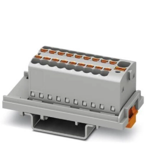   Elosztóblokk PTFIX 4/18X1,5-NS35 GY, 0,14-2,5mm2, szürke, 17,5 A, 500V, NS 15, pattintható, 1047454