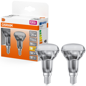   Osram E14 LED reflektor, 1,5W, 110 lm, 2700 K, melegfehér, áttetsző üveg-25 W izzó helyett, 2 darabos - Star Spot R50