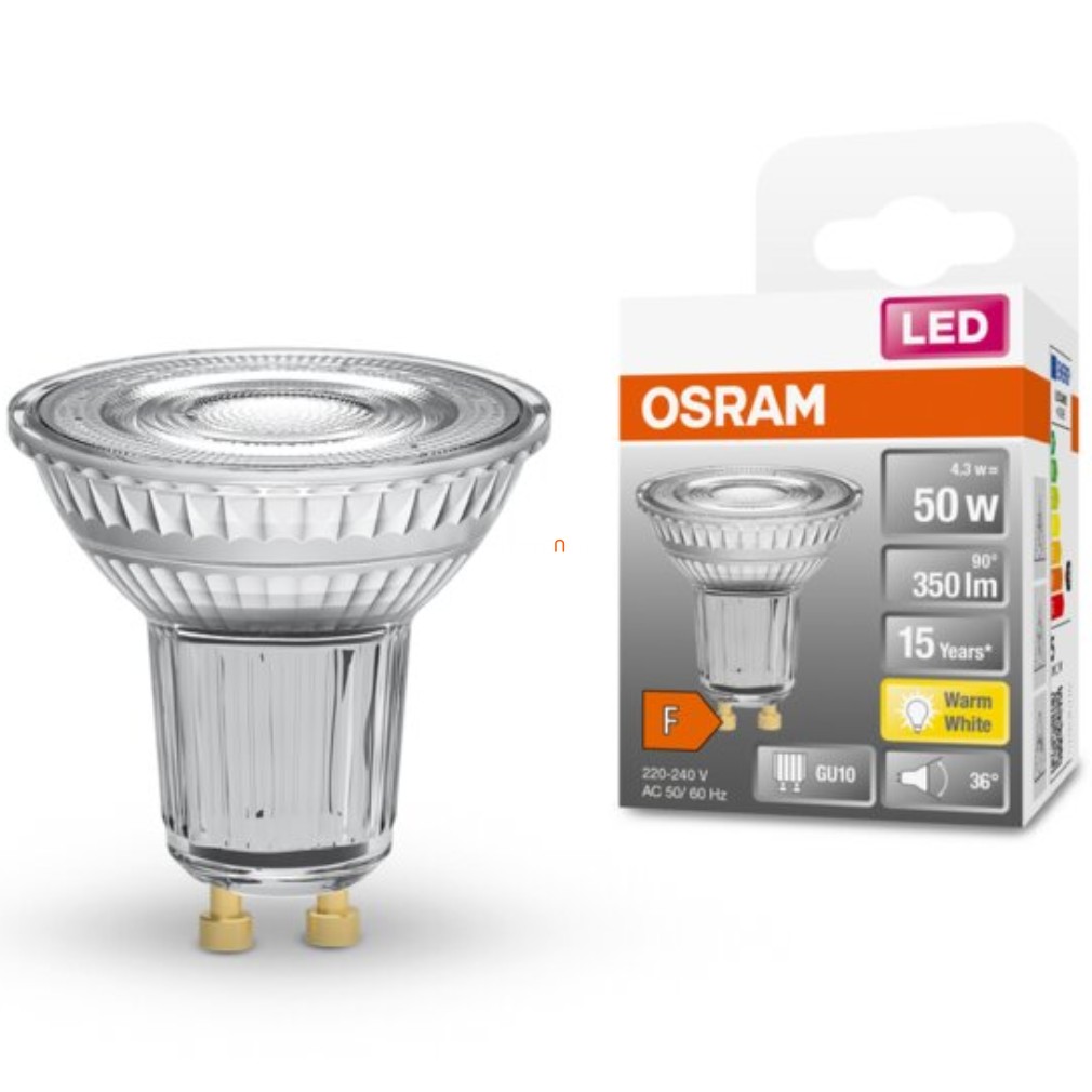 Osram GU10 LED Star 4,3W 350lm 2700K melegfehér 36° - 50W izzó helyett