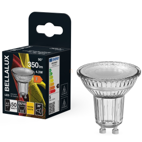   Bellalux GU10 LED 4,3W, 350 lm, 2700 K, melegfehér, áttetsző üveg-50 W izzó helyett - Spot PAR16