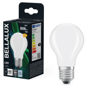   Bellalux E27 LED, 7W, 806 lm, 4000 K, hidegfehér, opál üveg-60 W normál izzó helyett - Classic A