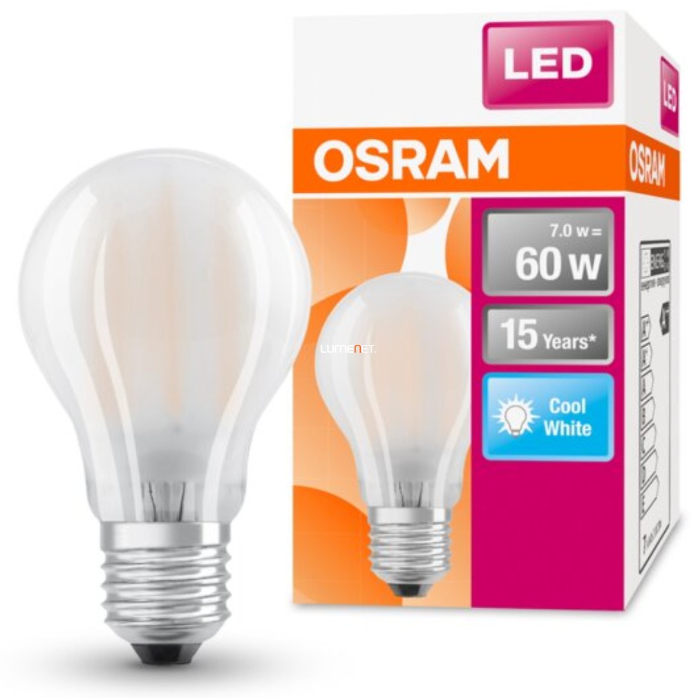 Osram E27 LED Star 6,5W 806lm 4000K hidegfehér 300° opál - 60W izzó helyett