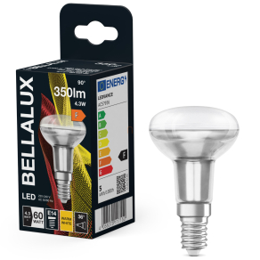   Bellalux E14 LED reflektor, 4,3W, 350 lm, 2700 K, melegfehér, áttetsző üveg-60 W izzó helyett - Star