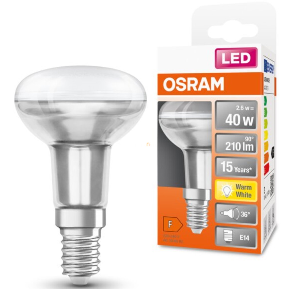 Osram E14 R50 LED Star 2,6W 210lm 2700K melegfehér 36° - 40W izzó helyett