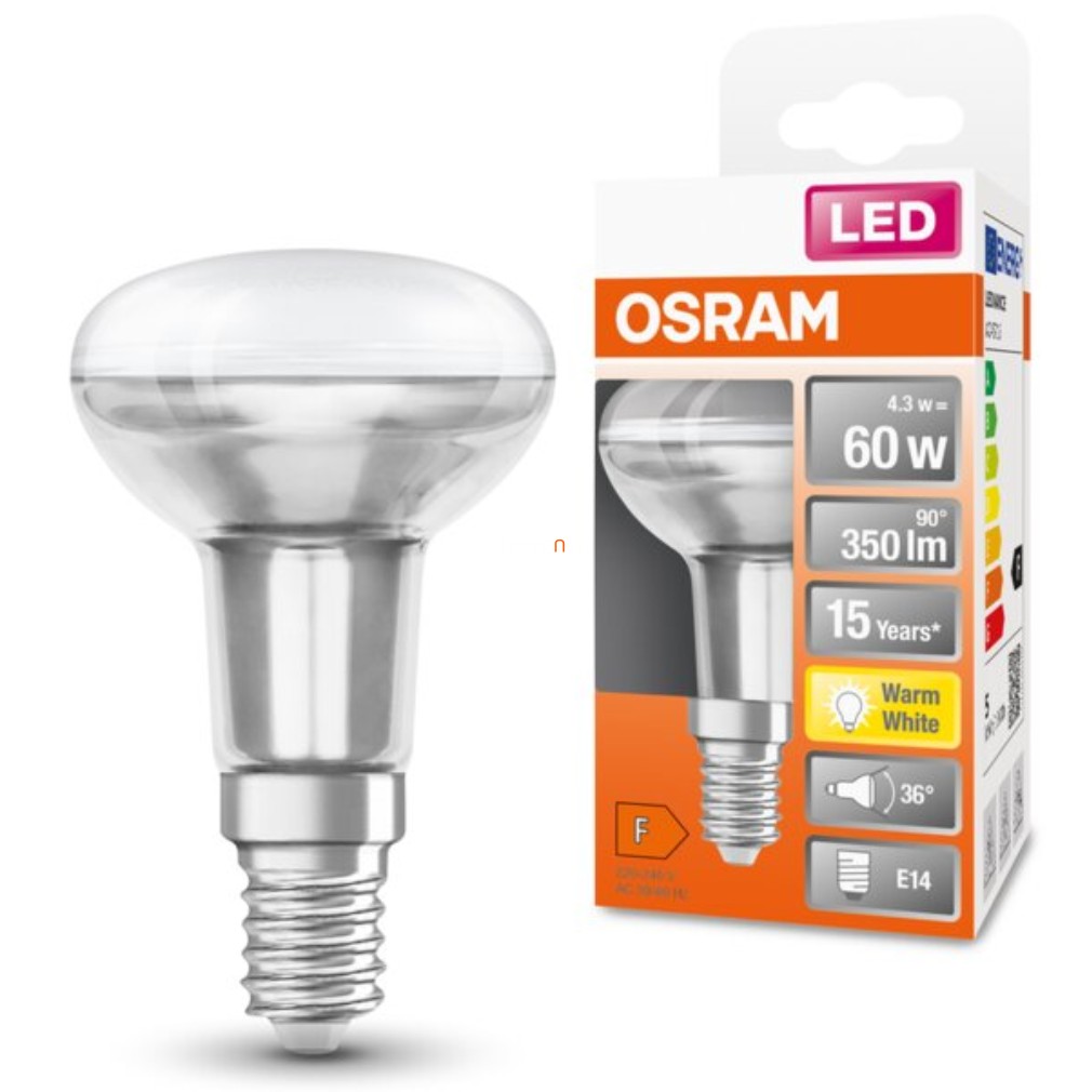 Osram E14 R50 LED Star 4,3W 350lm 2700K melegfehér 36° - 60W izzó helyett