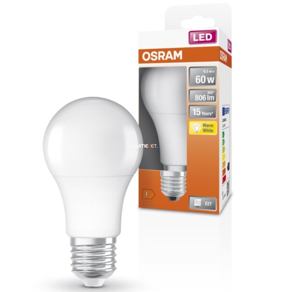 Osram E27 LED Star 8,5W 806lm 2700K melegfehér 200° - 60W izzó helyett