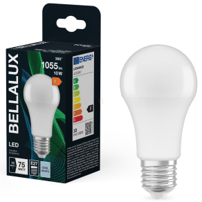   Bellalux E27 LED, 10W, 1055 lm, 4000 K, hidegfehér, opál műanyag-75 W normál izzó helyett - Classic A