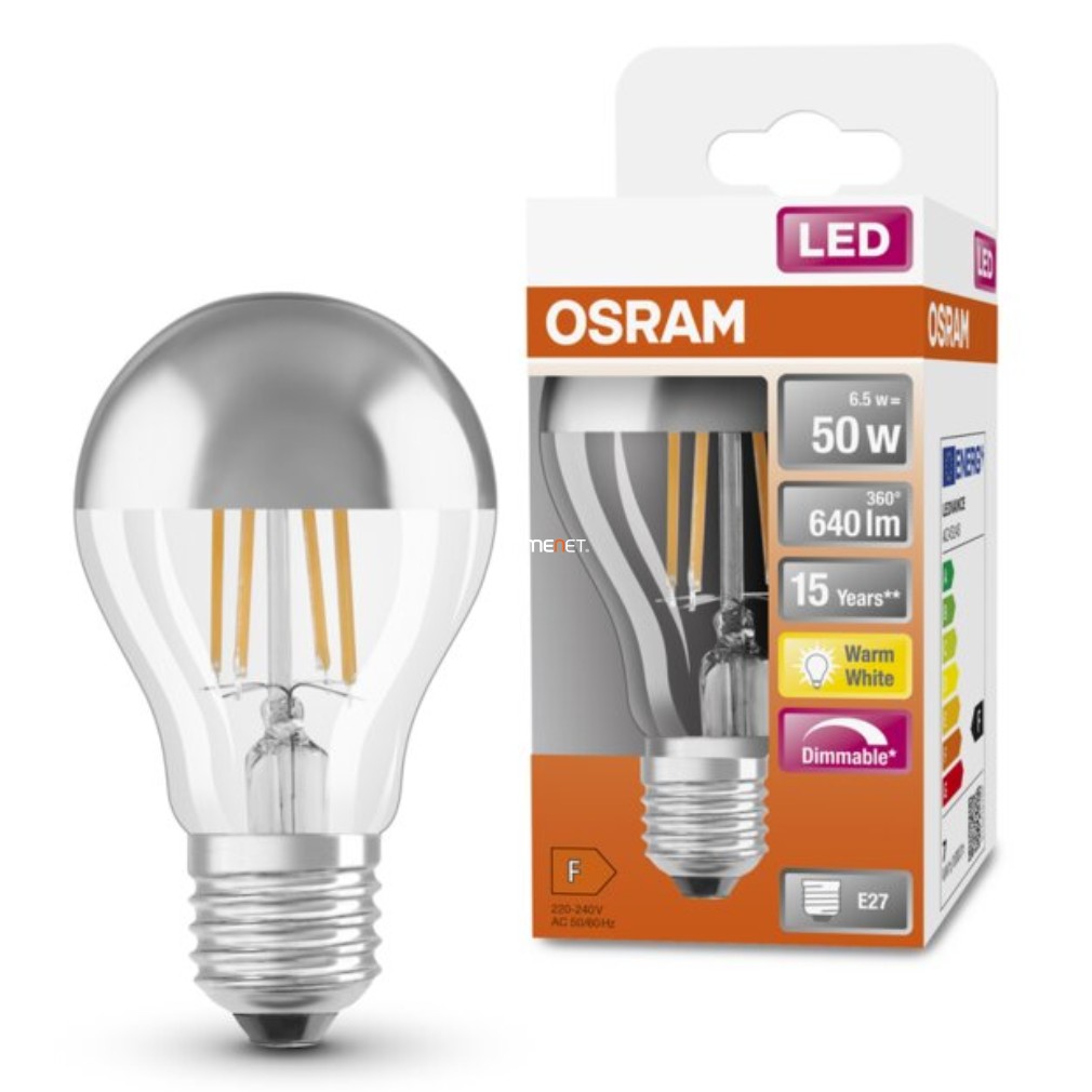 Osram E27 LED SStar 6,5W 640lm 2700K melegfehér, szabályozható 300° - 50W izzó helyett