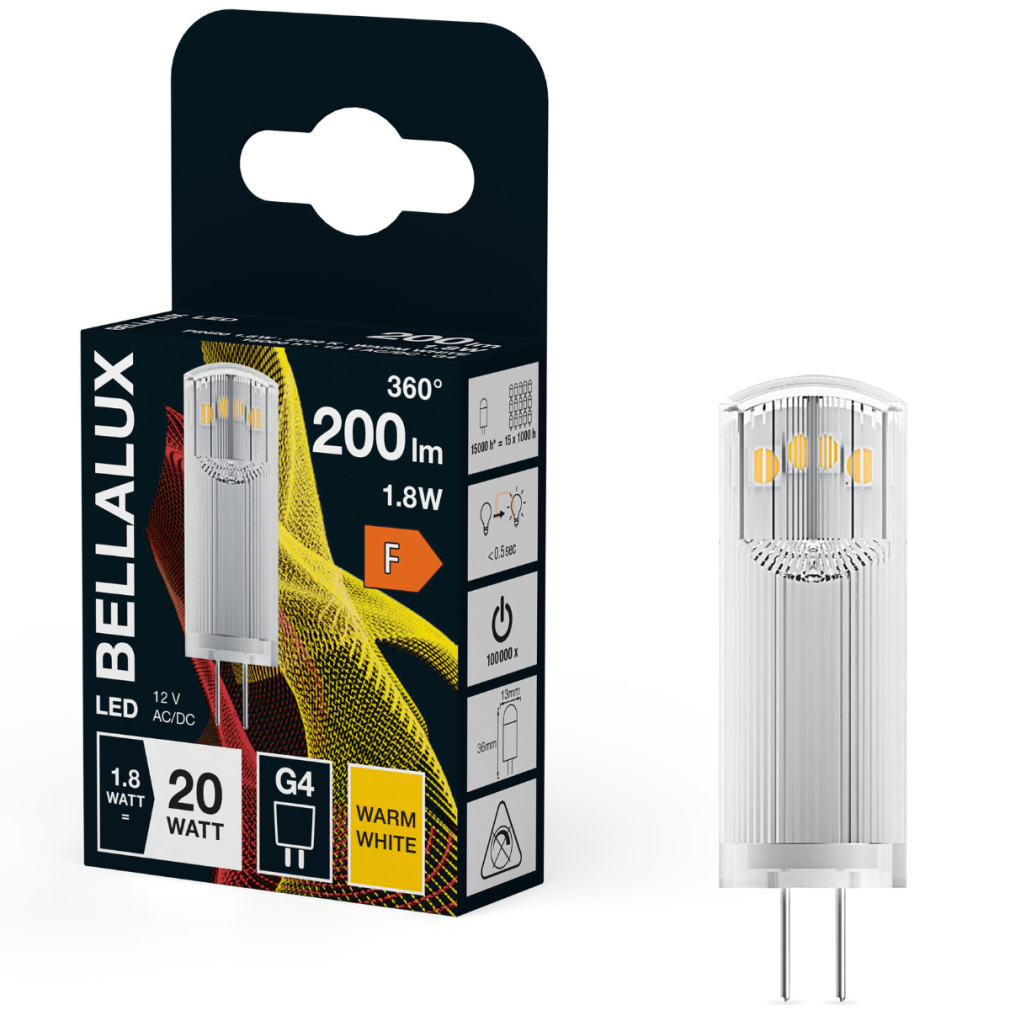 Bellalux G4 LED tűlábas, 1,7W, 200 lm, 2700 K, melegfehér, opál műanyag-20 W izzó helyett - Special Pin