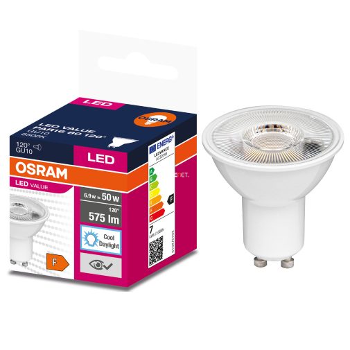 Osram GU10 LED Value 6,9W 575lm 6500K daylight 120° - 50W izzó helyett