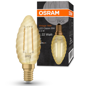   Osram Vintage BW E14 LED 2,5W 220lm 2400K, borostyán - 22W izzó helyett