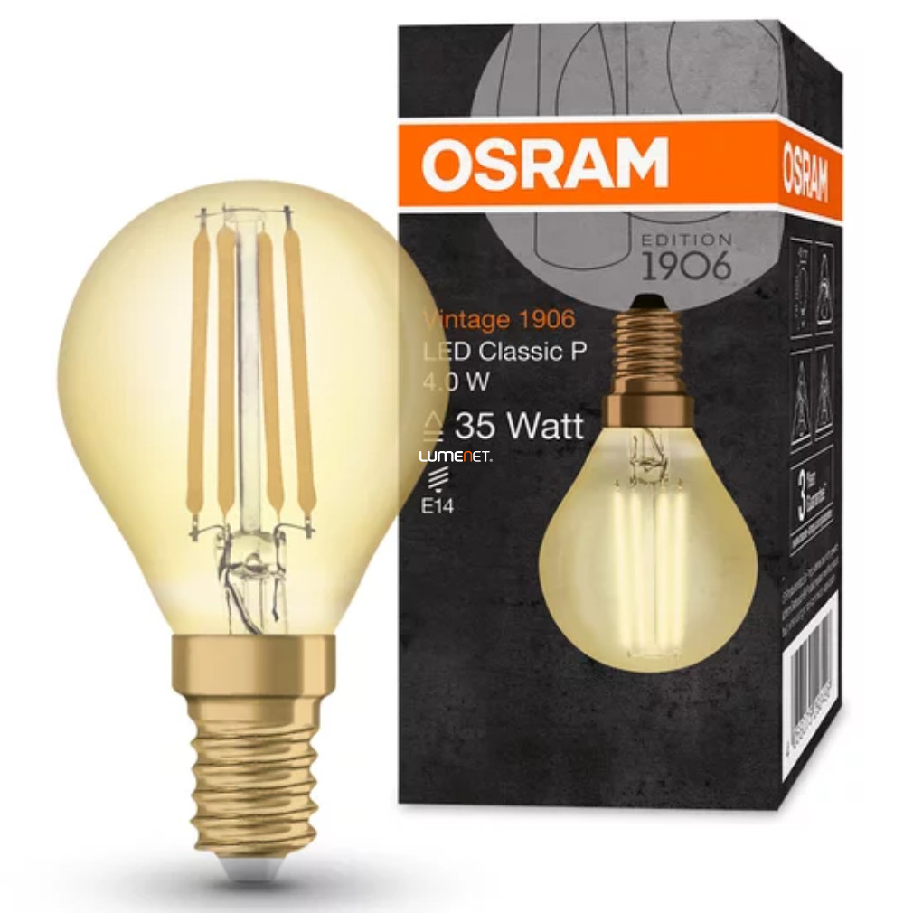 Osram Vintage melegfehér E14 LED 36W izzó helyett