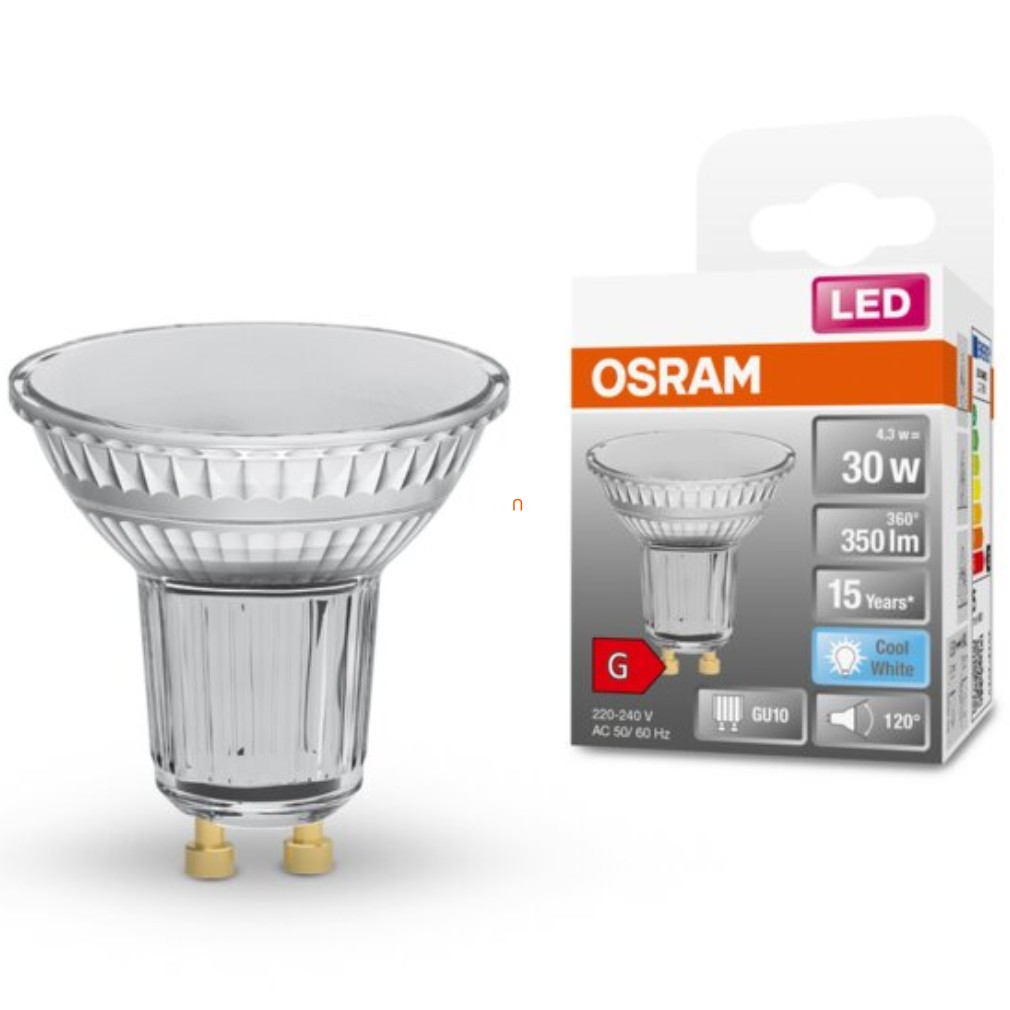 Osram GU10 LED Star 4,3W 350lm 4000K hidegfehér 120° - 30W izzó helyett