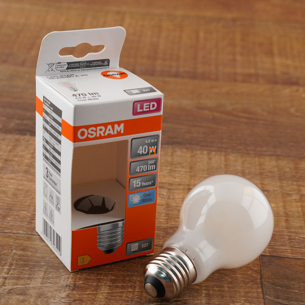 Osram E27 LED Star 4W 470lm 4000K hidegfehér 300° opál - 40W izzó helyett