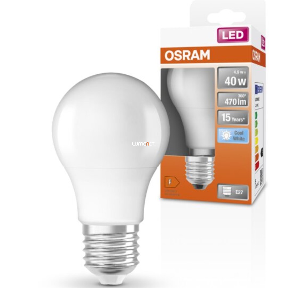 Osram E27 LED Star 4,9W 470lm 4000K hidegfehér 200° - 40W izzó helyett