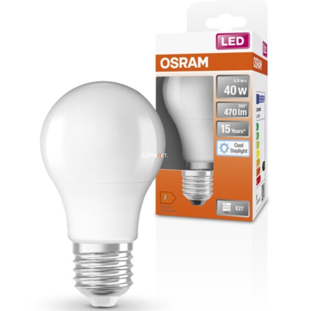 Osram E27 LED Star 4,9W 470lm 6500K daylight 200° - 40W izzó helyett