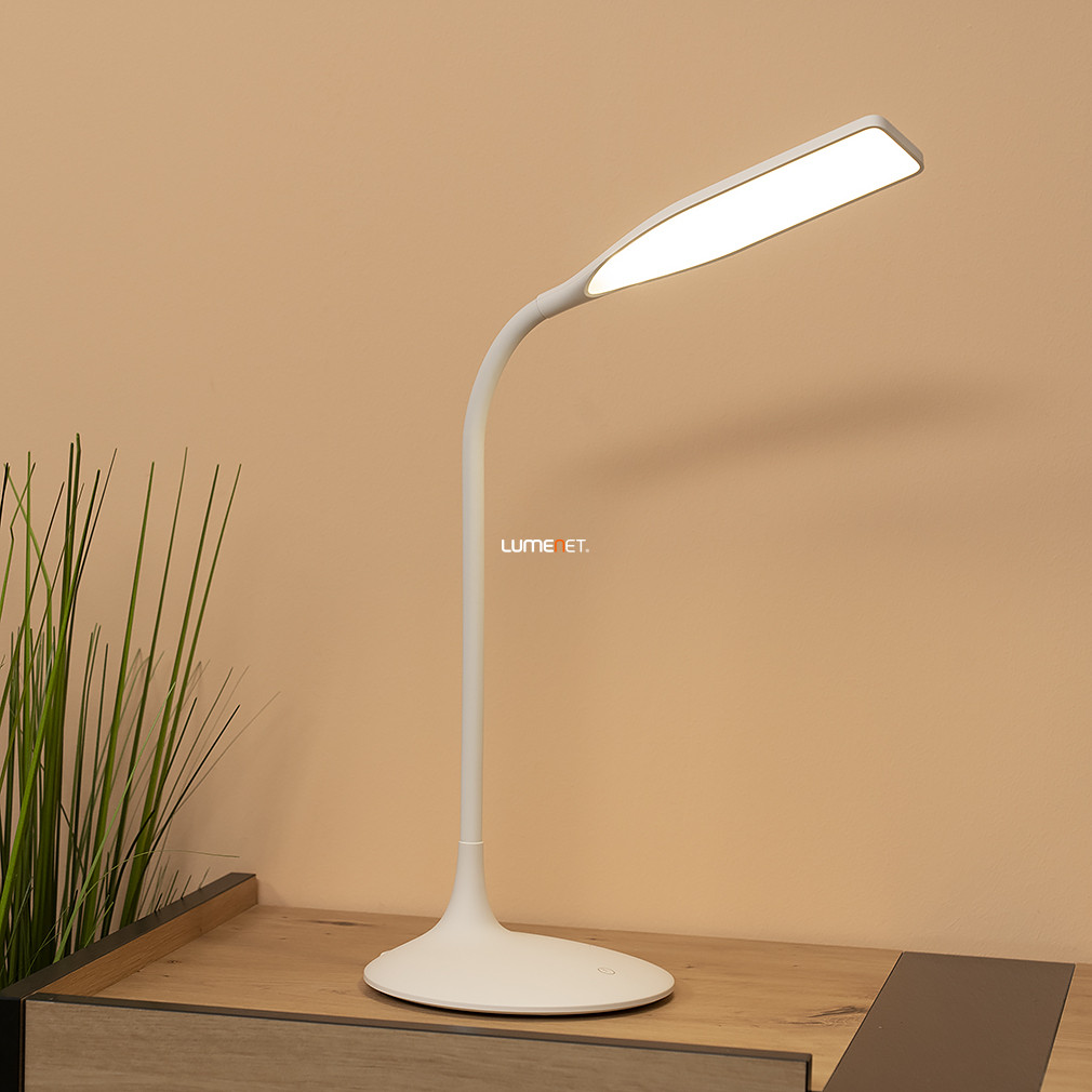 Ledvance érintőkapcsolóval szabályozható, tölthető asztali LED lámpa, melegfehér, fehér (Panan Disc Single)