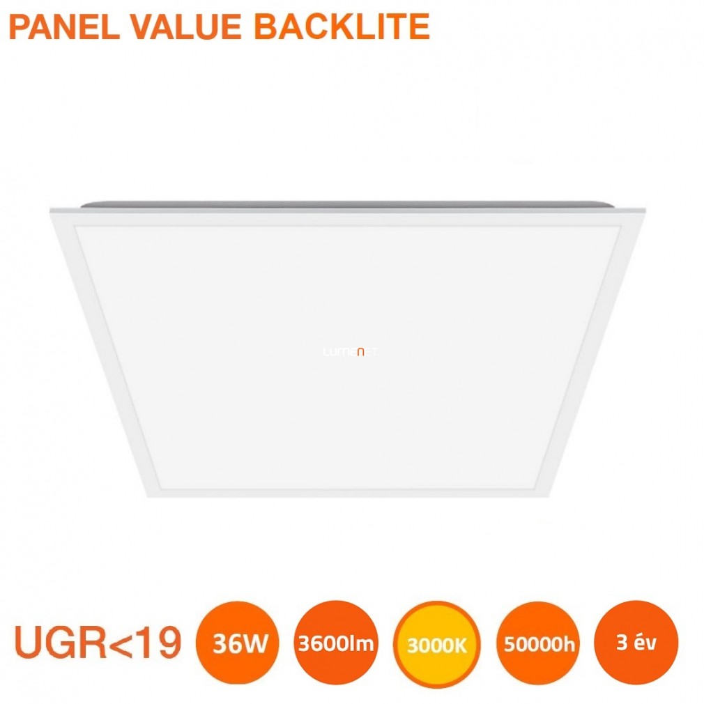 Ledvance Value Backlite LED panel 600 UGR<19 36W 3000K 3600lm 595x595mm (3x18W)