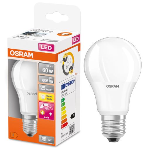 Osram E27 LED Star+  8,8W 806lm 2700K melegfehér, fényérzékelővel - 60W izzó helyett
