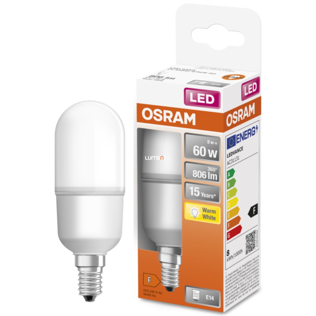 Osram E14 LED Star 8W 806lm 2700K melegfehér 200° - 60W izzó helyett