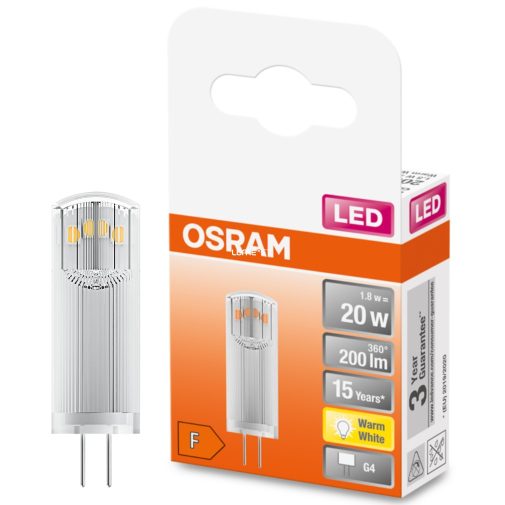 Osram G4 12V LED Special 1,8W 200lm 2700K melegfehér, 300° - 20W izzó helyett