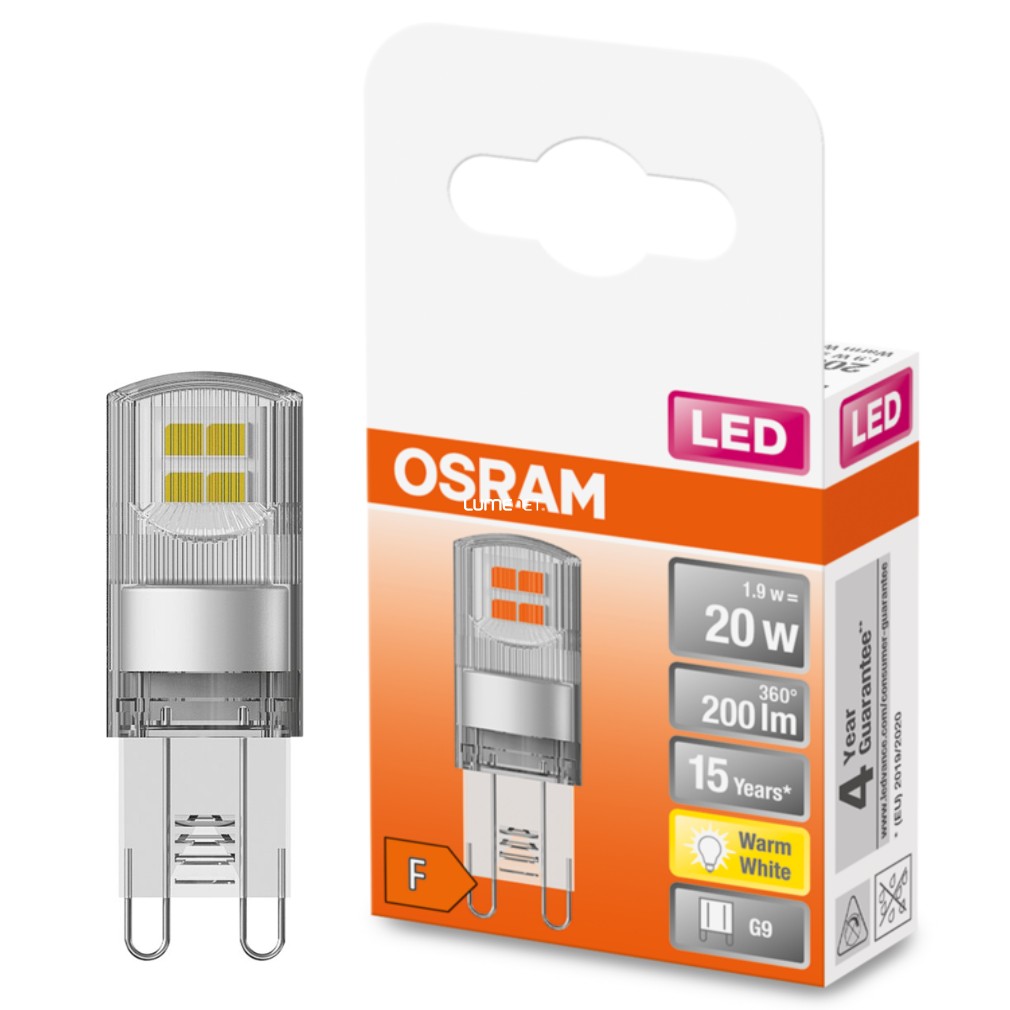 Osram G9 LED Special 1,9W 200lm 2700K melegfehér 300° - 20W izzó helyett