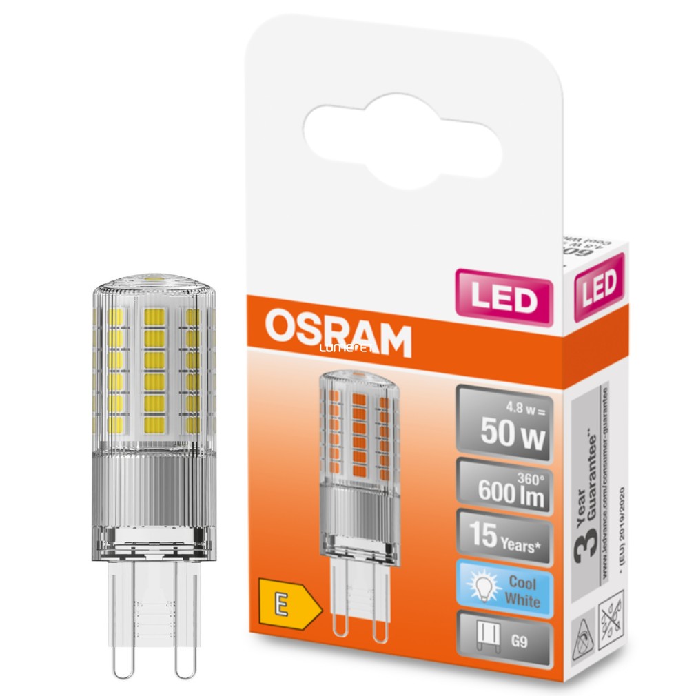 Osram G9 LED Special 4,8W 600lm 4000K hidegfehér 320° - 50W izzó helyett