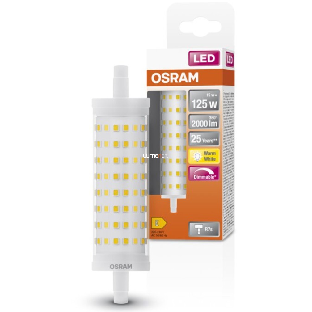 Osram R7s LED Special Line 16W 2000lm 2700K melegfehér, szabályozható 300° - 125W izzó helyett