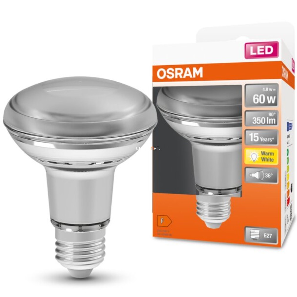 Osram E27 R80 LED Star 4,3W 350lm 2700K melegfehér 36° - 60W izzó helyett