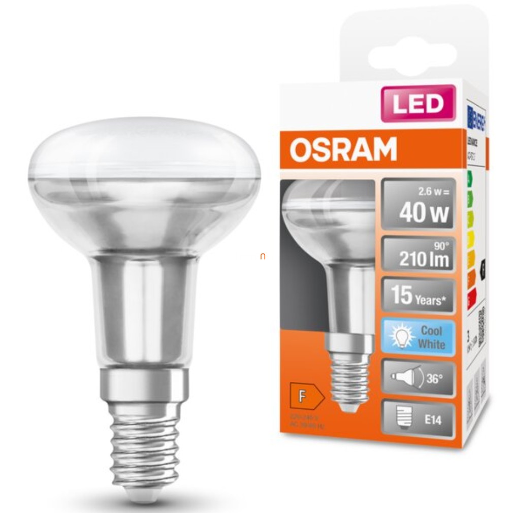 Osram E14 R50 LED Star 2,6W 210lm 4000K hidegfehér 36° - 40W izzó helyett