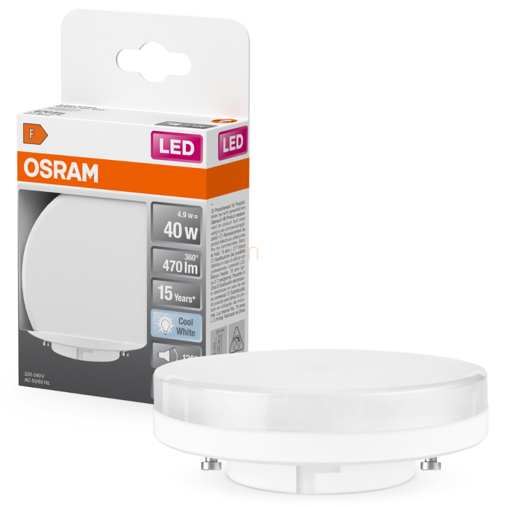 Osram GX53 LED 4,9W, 470 lm, 4000 K, hidegfehér, opál üveg-40 W izzó helyett - Star Spot GX53 