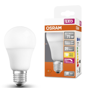   Osram E27 LED SStar 10,5W 1055lm 2700K melegfehér, szabályozható 220° - 75W izzó helyett