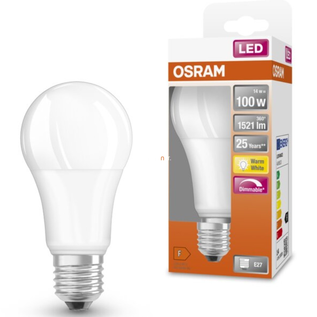 Osram E27 LED SStar 14W 1521lm 2700K melegfehér, szabályozható 220° - 100W izzó helyett