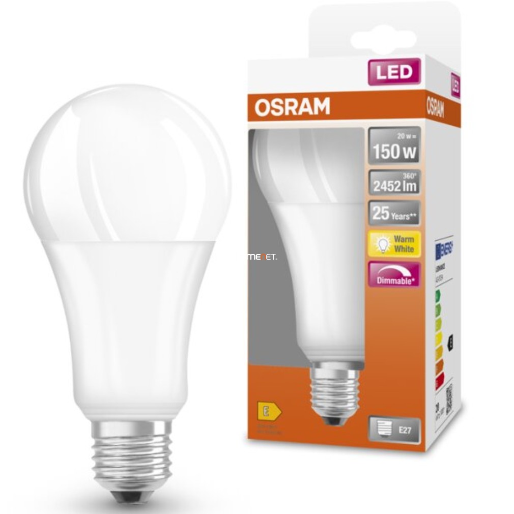 Osram E27 LED SStar 20W 2452lm 2700K melegfehér, szabályozható 200° - 150W izzó helyett