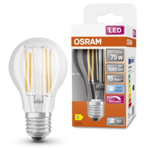   Osram E27 LED SStar 7,5W 1055lm 4000K hidegfehér, szabályozható 300° - 75W izzó helyett