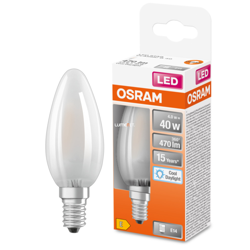 Osram E14 LED Star gyertya 4W 470lm 6500K daylight 300° - 40W izzó helyett