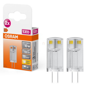   Osram G4 LED tűlábas, 0,9W, 100 lm, 2700 K, melegfehér, műanyag-10 W izzó helyett, 2 darabos, 2 darabos - Special Pin Clear