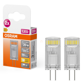   Osram G4 LED tűlábas, 1,5W, 200 lm, 2700 K, melegfehér, műanyag-20 W izzó helyett, 2 darabos, 2 darabos - Special Pin Clear