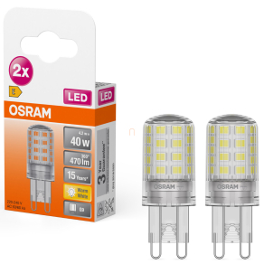   Osram G9 LED 4,2W, 470 lm, 2700 K, melegfehér, alumínium, műanyag-40 W izzó helyett, 2 darabos - Special Pin Clear