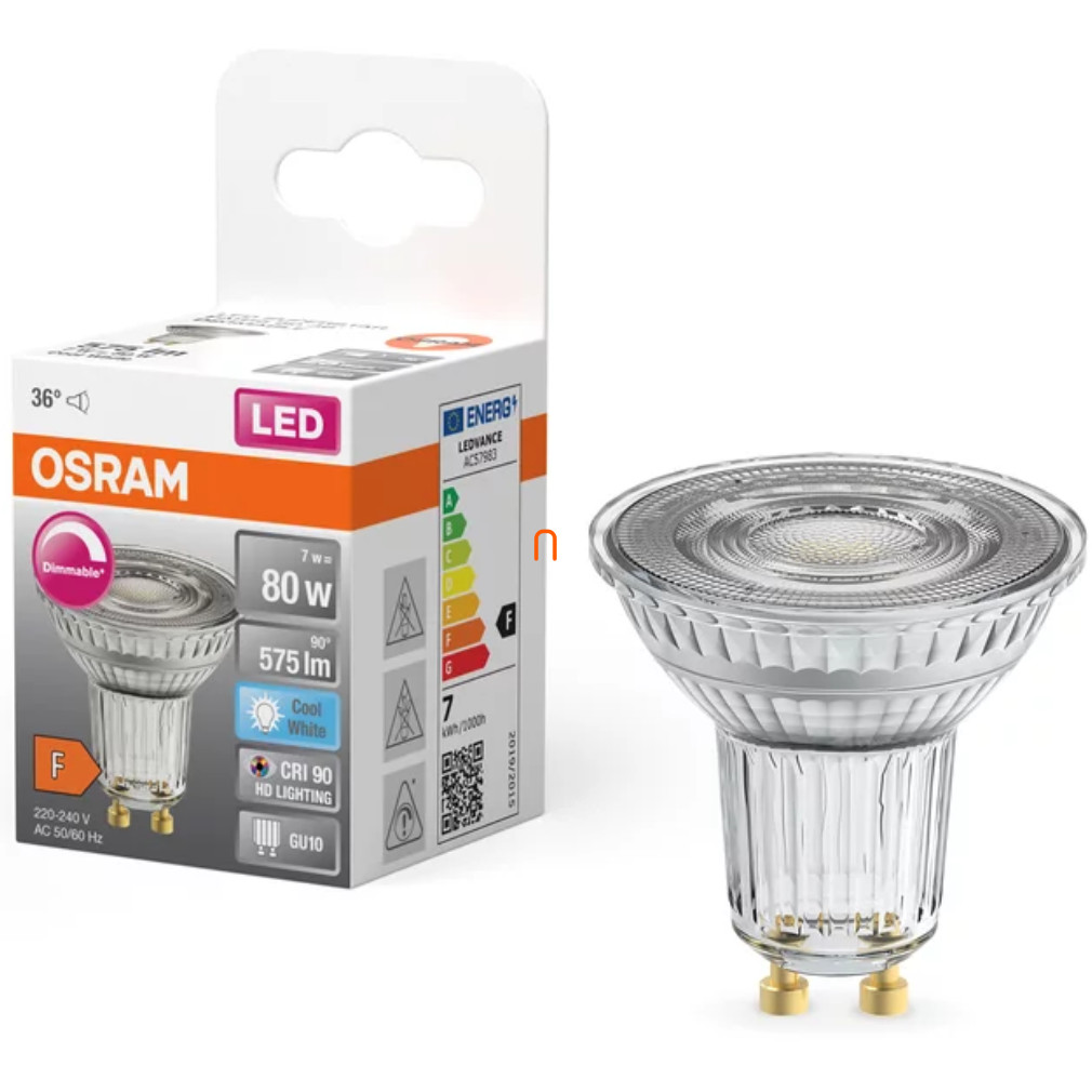 Osram GU10 LED SStar 8,3W 575lm 4000K hidegfehér, szabályozható 36° - 80W izzó helyett